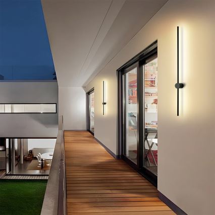 Brilagi - LED Venkovní nástěnné svítidlo AURA LED/20W/230V 3000K IP54 97 cm černá
