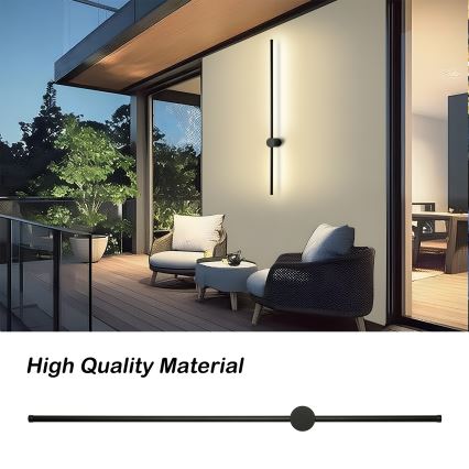 Brilagi - LED Venkovní nástěnné svítidlo AURA LED/20W/230V 3000K IP54 97 cm černá