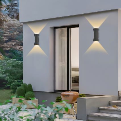 Brilagi - LED Venkovní nástěnné svítidlo BICON LED/10W/230V antracit IP44