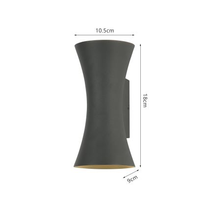 Brilagi - LED Venkovní nástěnné svítidlo BICON LED/10W/230V antracit IP44