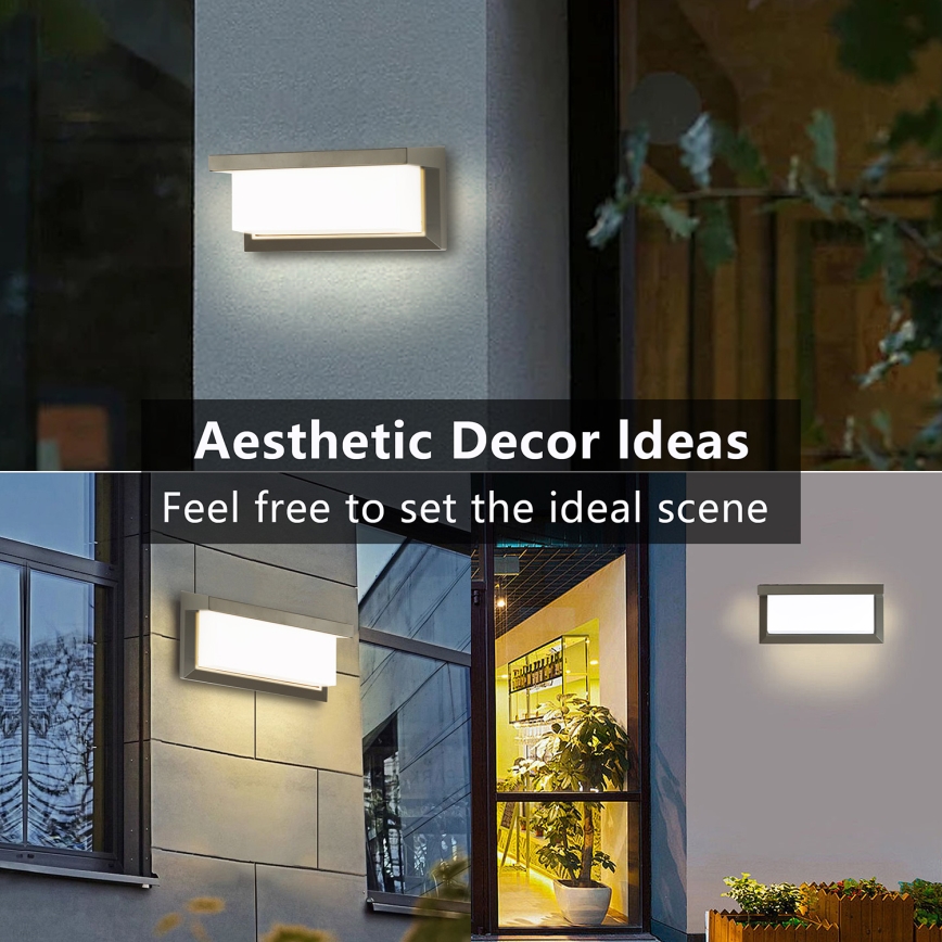 Brilagi - LED Venkovní nástěnné svítidlo BRICKY LED/12W/230V šedá IP54