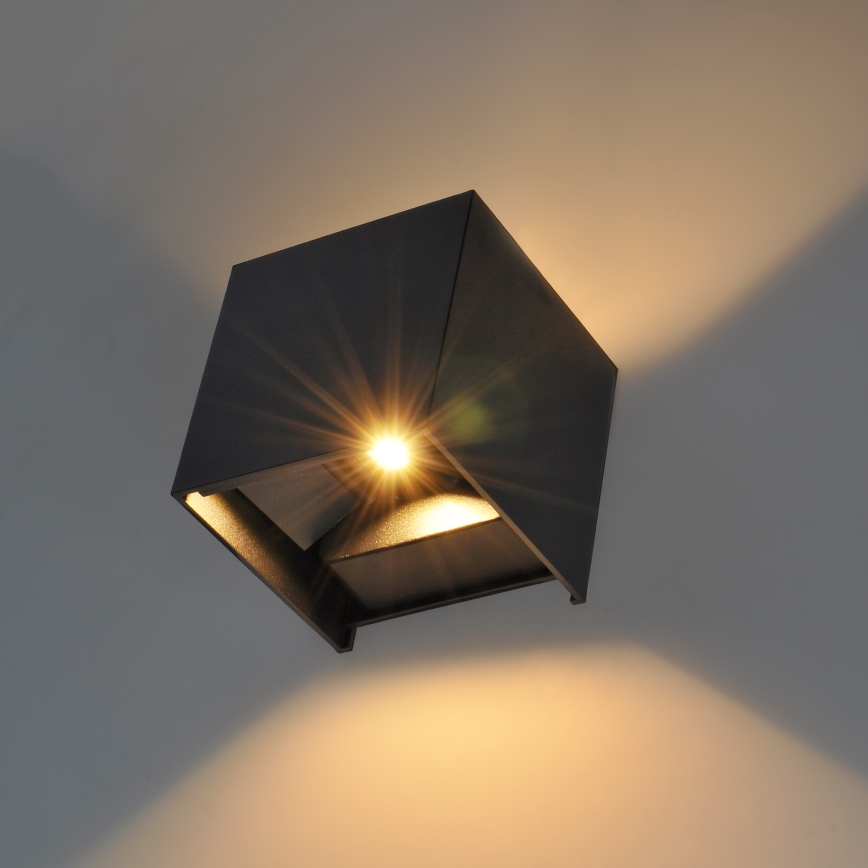 Brilagi - LED Venkovní nástěnné svítidlo CUBE LED/6W/230V černá IP54