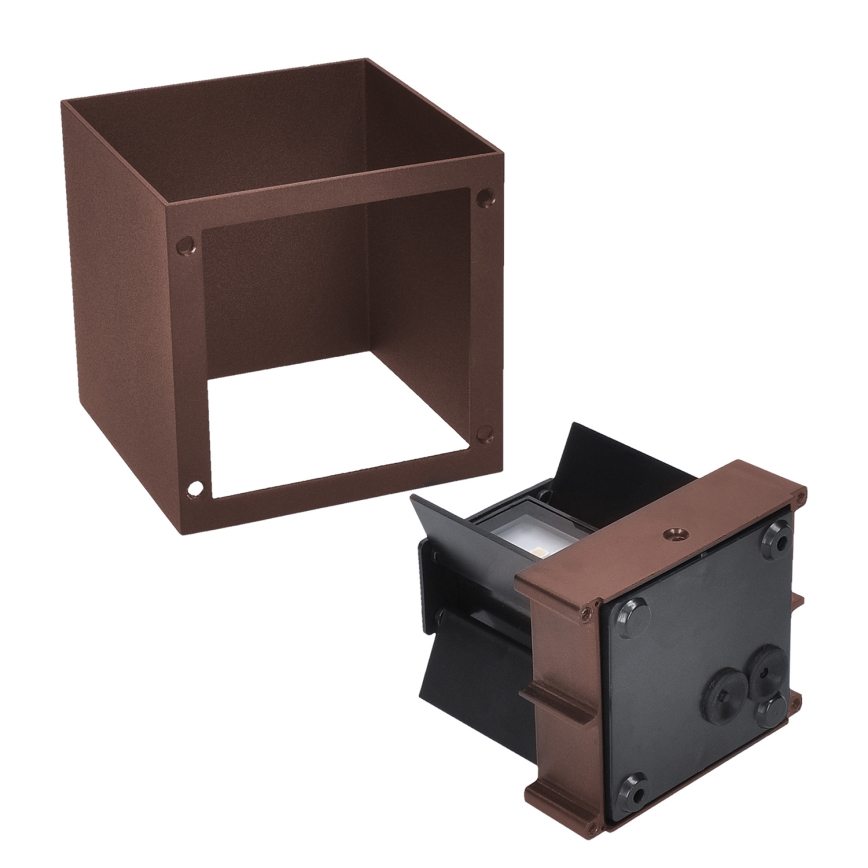 Brilagi - LED Venkovní nástěnné svítidlo CUBE LED/6W/230V hnědá IP54