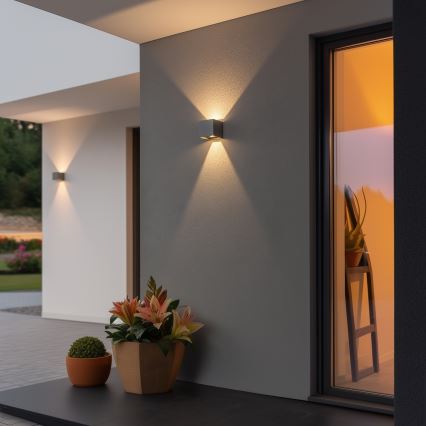 Brilagi - LED Venkovní nástěnné svítidlo CUBE LED/6W/230V šedá IP54