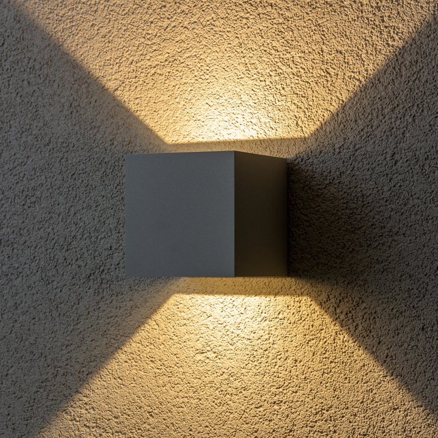 Brilagi - LED Venkovní nástěnné svítidlo CUBE LED/6W/230V šedá IP54
