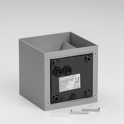 Brilagi - LED Venkovní nástěnné svítidlo CUBE LED/6W/230V šedá IP54