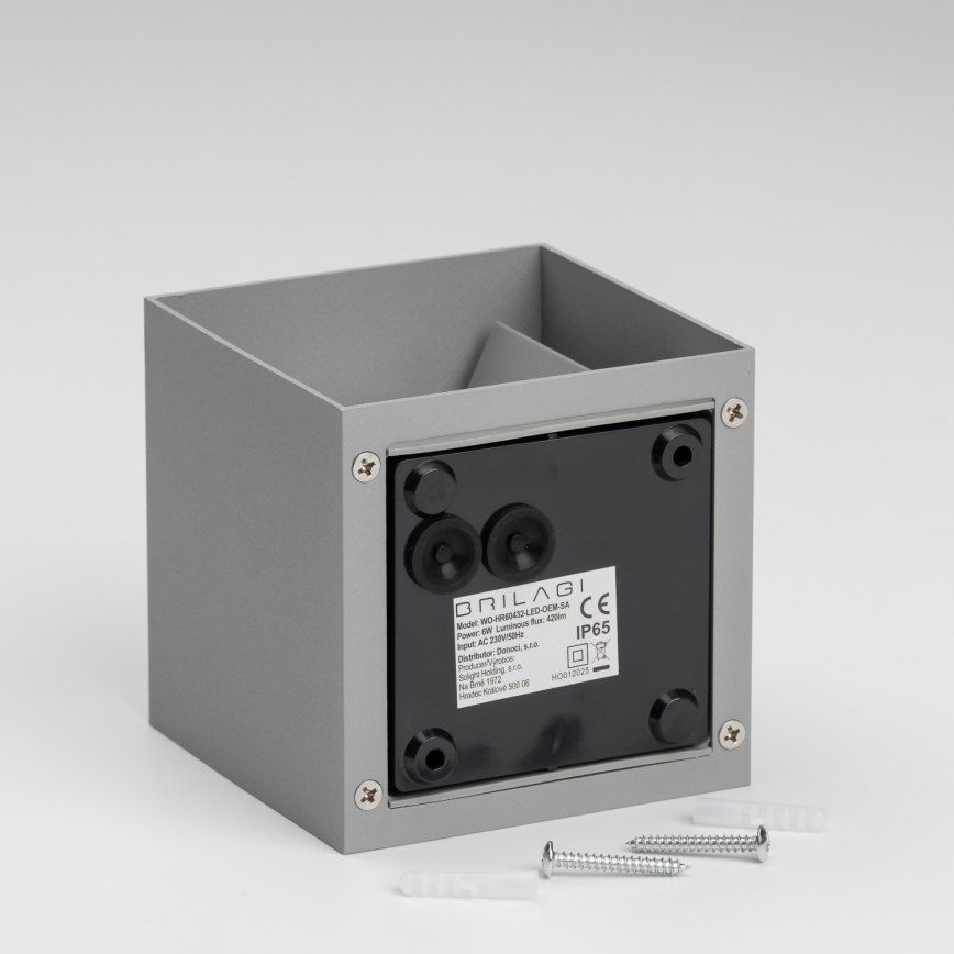Brilagi - LED Venkovní nástěnné svítidlo CUBE LED/6W/230V šedá IP54