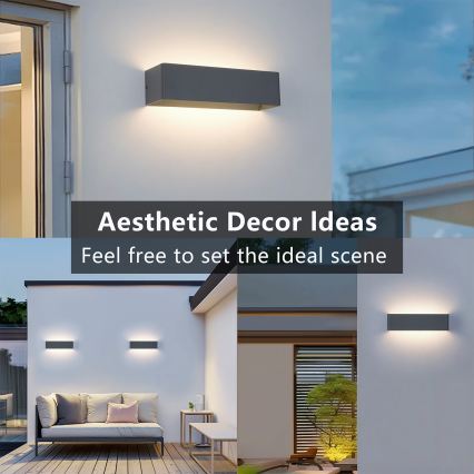 Brilagi - LED Venkovní nástěnné svítidlo DONNANI LED/12W/230V 30 cm antracit IP44