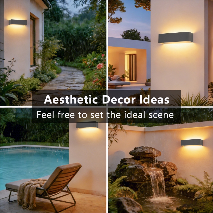 Brilagi - LED Venkovní nástěnné svítidlo DONNANI LED/12W/230V 30 cm antracit IP44