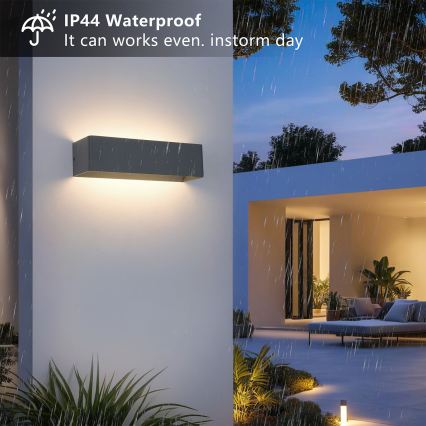 Brilagi - LED Venkovní nástěnné svítidlo DONNANI LED/12W/230V 30 cm antracit IP44