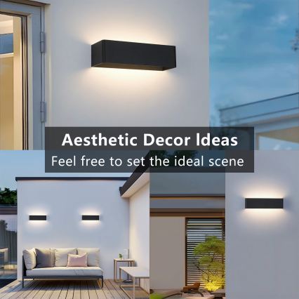 Brilagi - LED Venkovní nástěnné svítidlo DONNANI LED/12W/230V 30 cm černá IP44