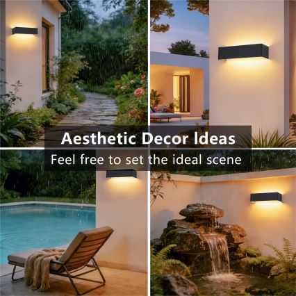 Brilagi - LED Venkovní nástěnné svítidlo DONNANI LED/12W/230V 30 cm černá IP44