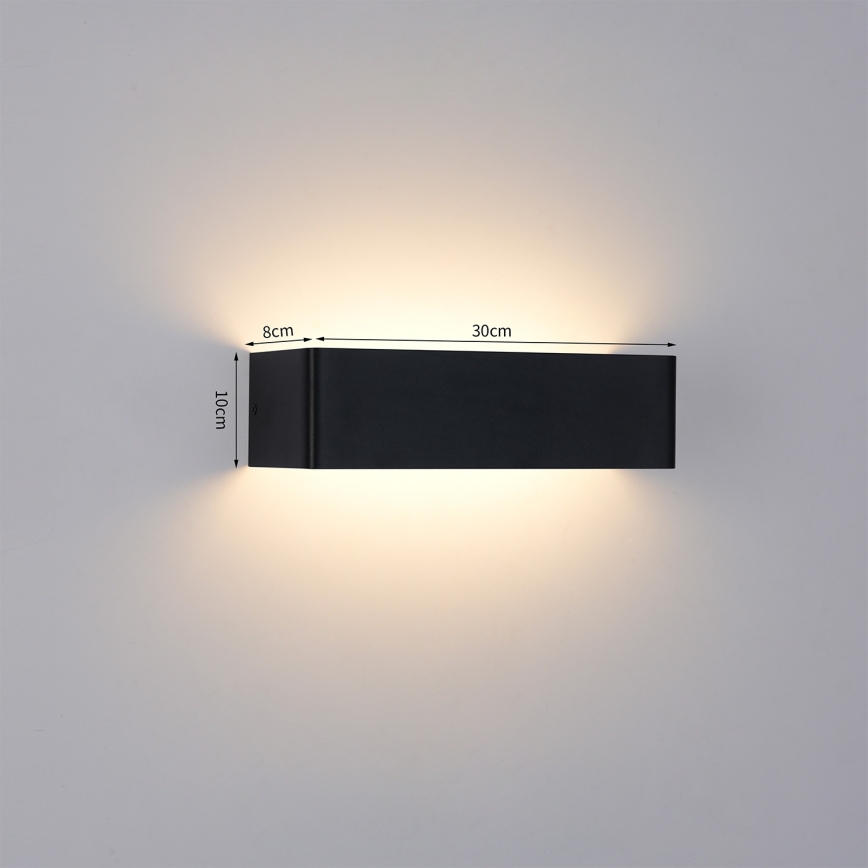 Brilagi - LED Venkovní nástěnné svítidlo DONNANI LED/12W/230V 30 cm černá IP44