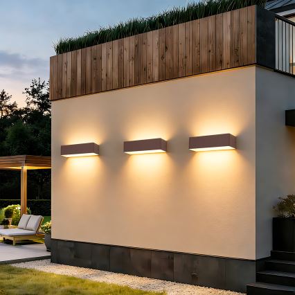 Brilagi - LED Venkovní nástěnné svítidlo DONNANI LED/12W/230V 30 cm hnědá IP44