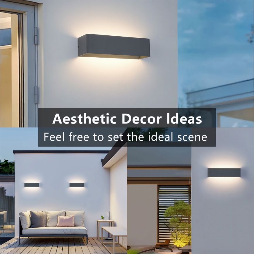 Brilagi - LED Venkovní nástěnné svítidlo DONNANI LED/12W/230V antracit IP44
