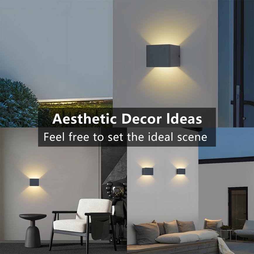 Brilagi - LED Venkovní nástěnné svítidlo DONNANI LED/5W/230V 10 cm antracit IP44