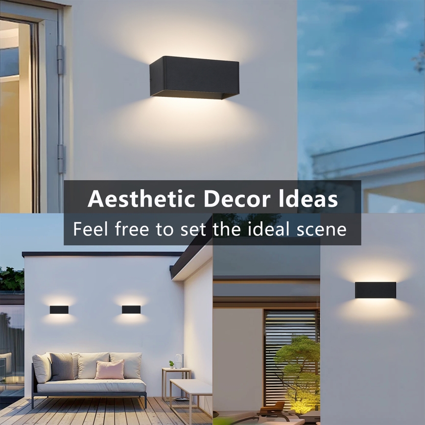 Brilagi - LED Venkovní nástěnné svítidlo DONNANI LED/7W/230V 20 cm černá IP44
