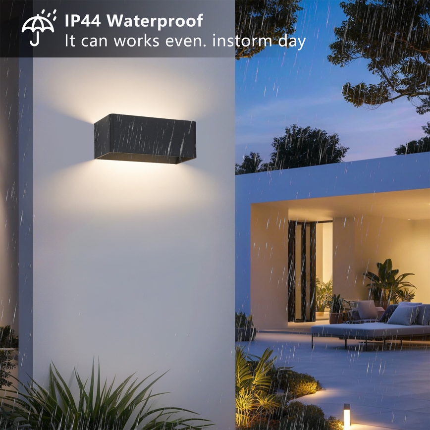 Brilagi - LED Venkovní nástěnné svítidlo DONNANI LED/7W/230V 20 cm černá IP44
