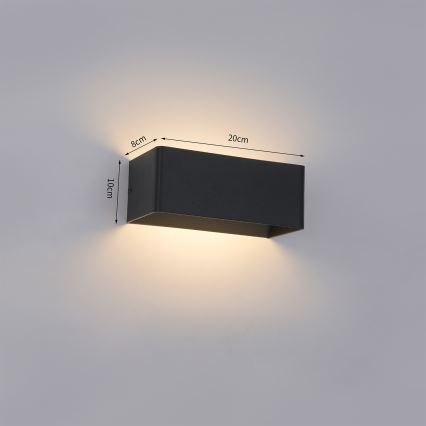 Brilagi - LED Venkovní nástěnné svítidlo DONNANI LED/7W/230V 20 cm černá IP44