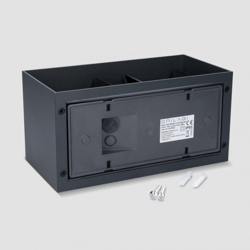 Brilagi - LED Venkovní nástěnné svítidlo DOUBLE CUBE LED/12W/230V antracit IP65