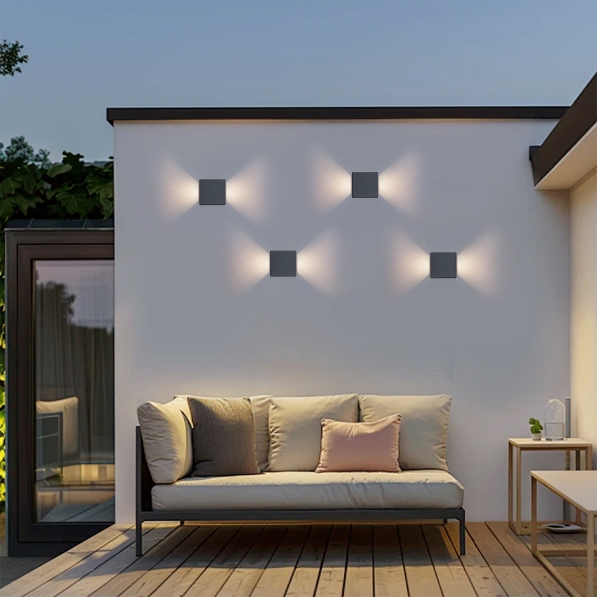 Brilagi - LED Venkovní nástěnné svítidlo DOUBLERAY LED/6W/230V antracit IP54