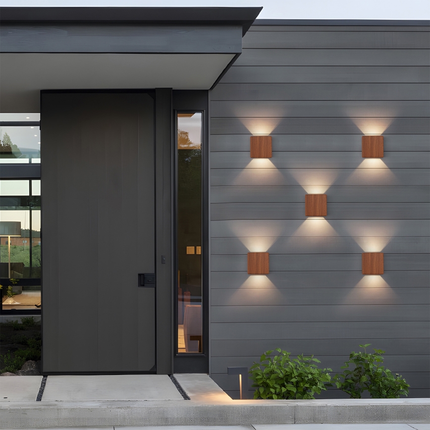 Brilagi - LED Venkovní nástěnné svítidlo DOUBLERAY LED/6W/230V dekor dřeva IP54