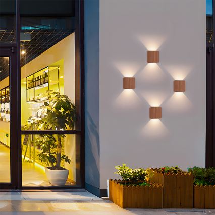 Brilagi - LED Venkovní nástěnné svítidlo DOUBLERAY LED/6W/230V dekor dřeva IP54