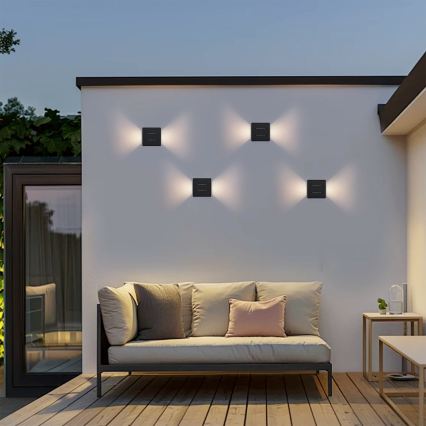 Brilagi - LED Venkovní nástěnné svítidlo DOUBLERAY LINE LED/6W/230V černá IP54