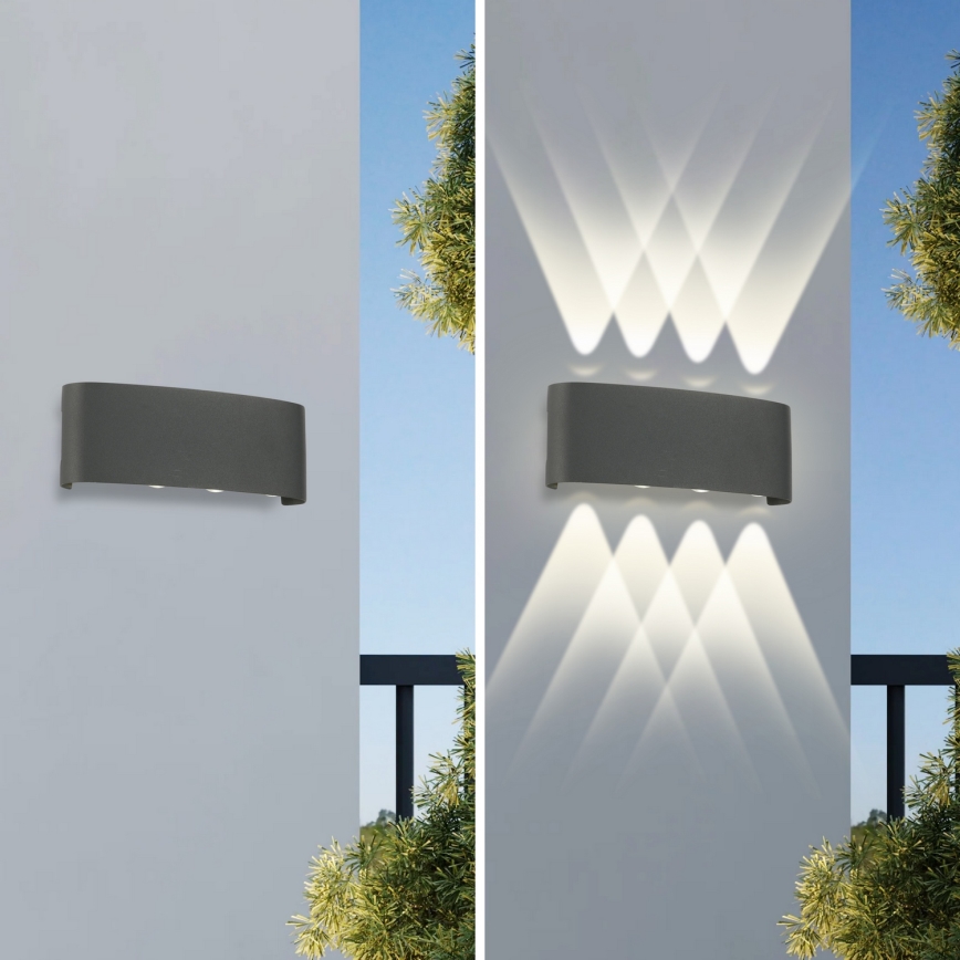 Brilagi - LED Venkovní nástěnné svítidlo FLAREBOX LED/8W/230V antracit IP65