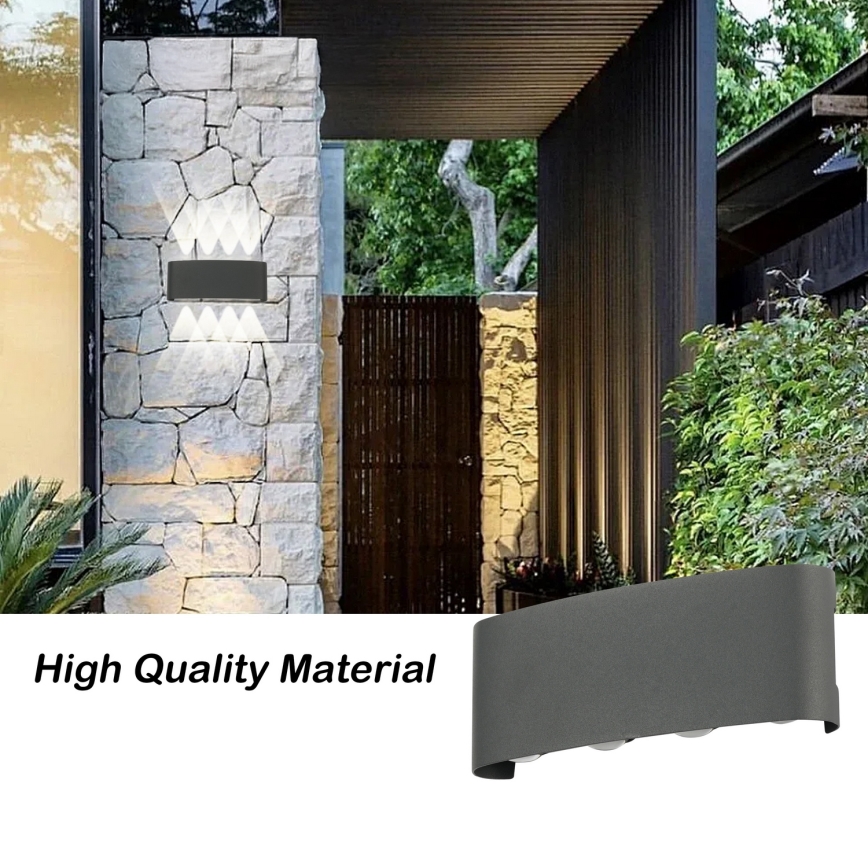 Brilagi - LED Venkovní nástěnné svítidlo FLAREBOX LED/8W/230V antracit IP65