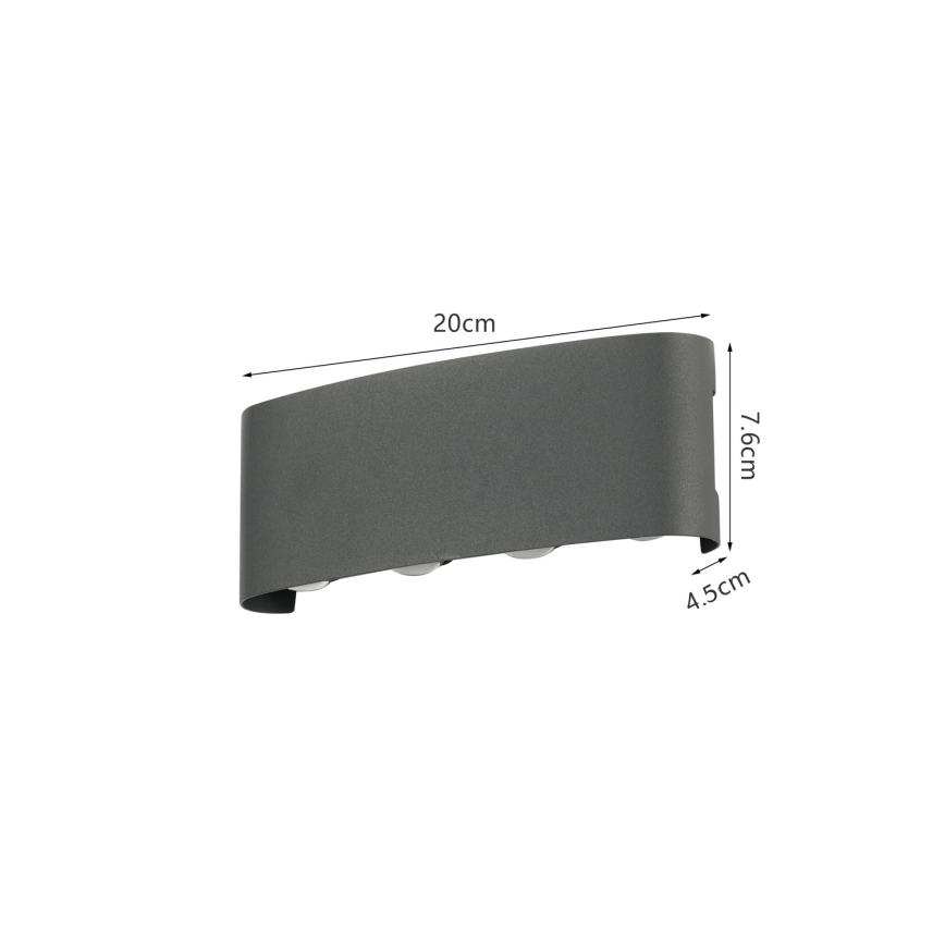 Brilagi - LED Venkovní nástěnné svítidlo FLAREBOX LED/8W/230V antracit IP65