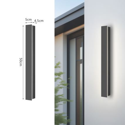 Brilagi - LED Venkovní nástěnné svítidlo LINEAR LED/12W/230V 4000K IP65 50 cm antracit