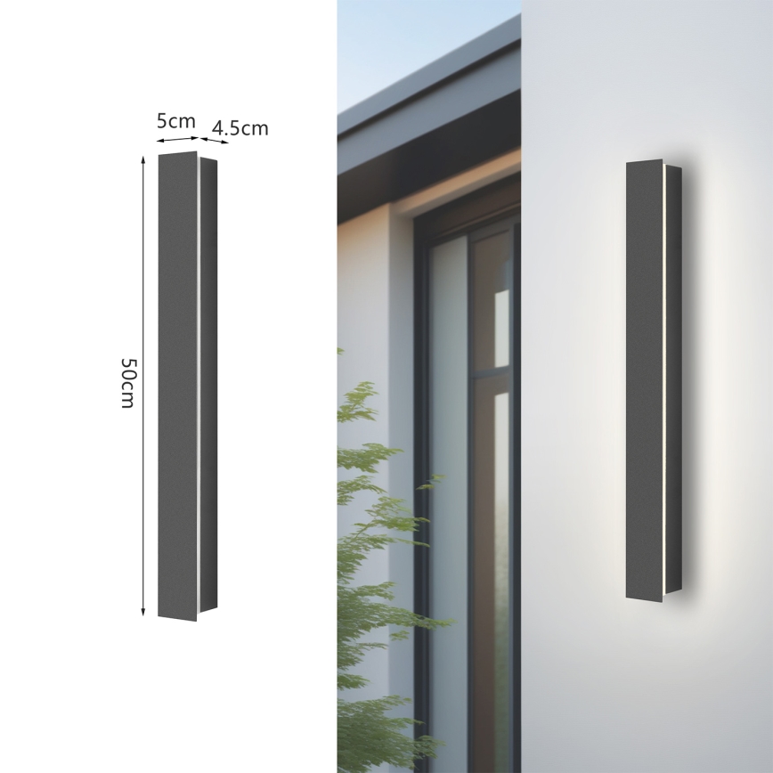Brilagi - LED Venkovní nástěnné svítidlo LINEAR LED/12W/230V 4000K IP65 50 cm antracit