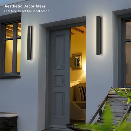 Brilagi - LED Venkovní nástěnné svítidlo LINEAR LED/12W/230V 4000K IP65 50 cm černá