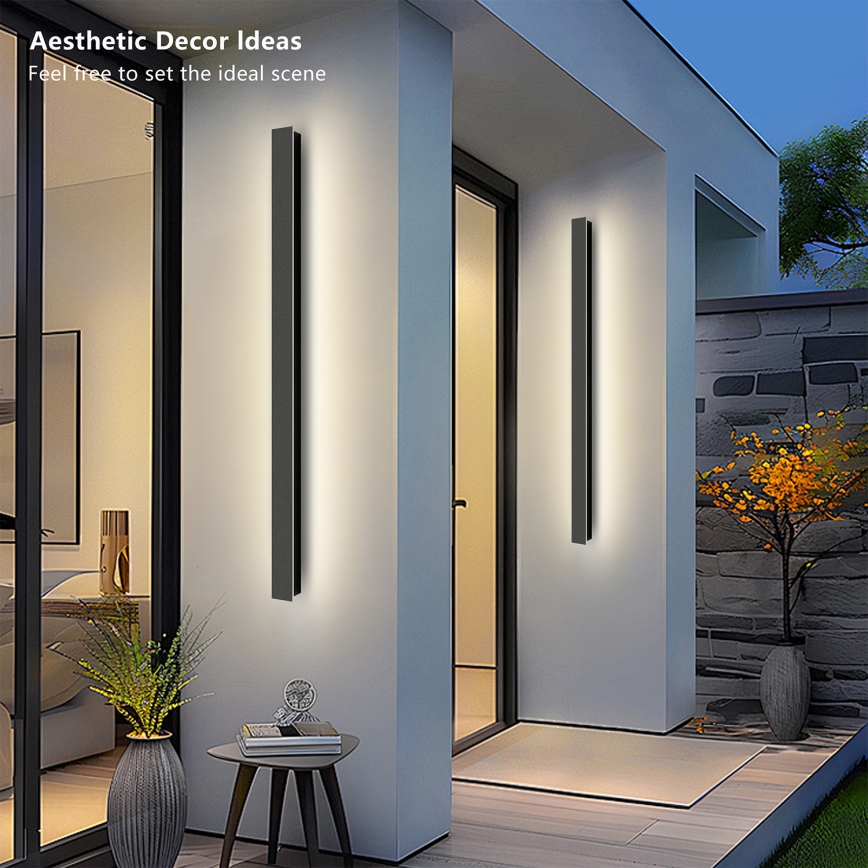 Brilagi - LED Venkovní nástěnné svítidlo LINEAR LED/22W/230V 4000K IP65 100 cm černá