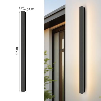Brilagi - LED Venkovní nástěnné svítidlo LINEAR LED/22W/230V 4000K IP65 100 cm černá