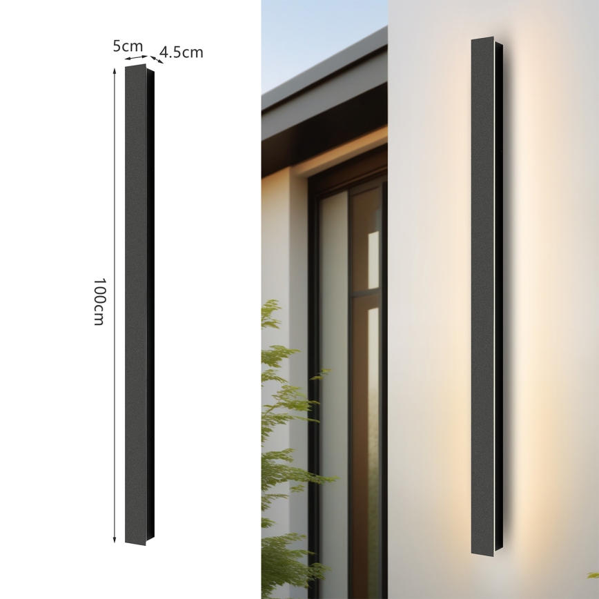Brilagi - LED Venkovní nástěnné svítidlo LINEAR LED/22W/230V 4000K IP65 100 cm černá