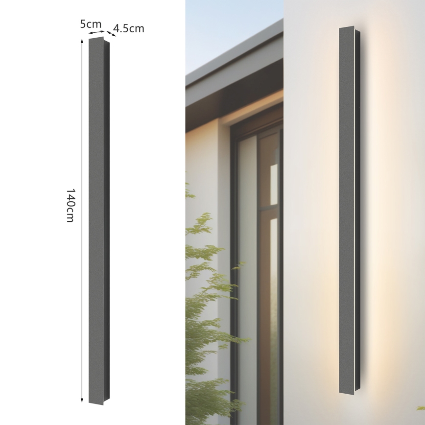 Brilagi - LED Venkovní nástěnné svítidlo LINEAR LED/32W/230V 4000K IP65 140 cm antracit CRI 90