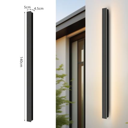 Brilagi - LED Venkovní nástěnné svítidlo LINEAR LED/32W/230V 4000K IP65 140 cm černá CRI 90