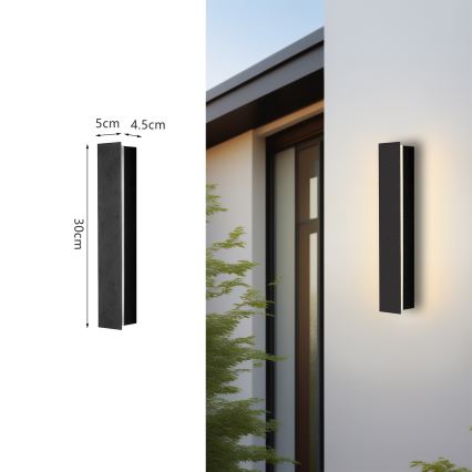 Brilagi - LED Venkovní nástěnné svítidlo LINEAR LED/8W/230V 3000K IP65 30 cm černá CRI 90