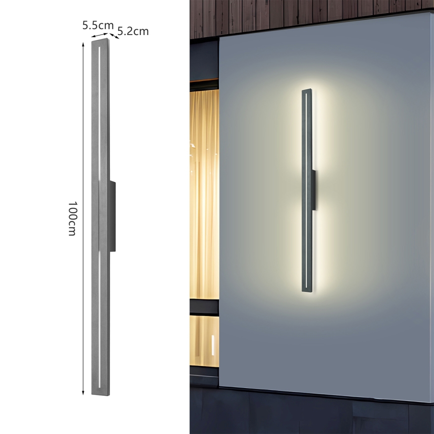 Brilagi - LED Venkovní nástěnné svítidlo LINEO LED/24W/230V 3000K IP65 100 cm antracit