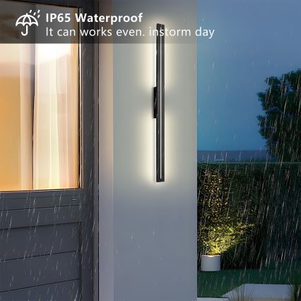 Brilagi - LED Venkovní nástěnné svítidlo LINEO LED/24W/230V 3000K IP65 100 cm černá