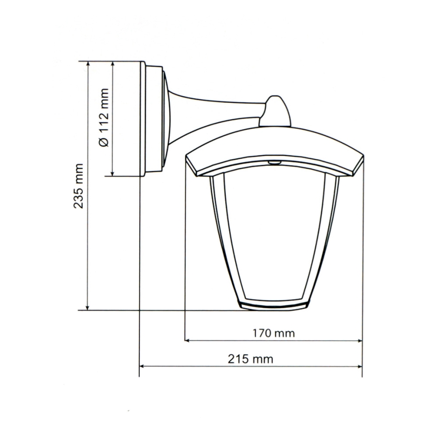 Brilagi - LED Venkovní nástěnné svítidlo LUNA 1xE27/60W/230V IP44