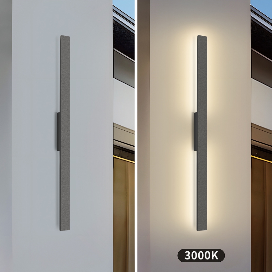 Brilagi - LED Venkovní nástěnné svítidlo LUNA LED/24W/230V 3000K IP65 100 cm antracit