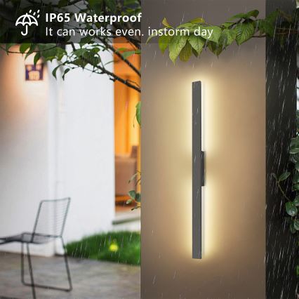 Brilagi - LED Venkovní nástěnné svítidlo LUNA LED/24W/230V 3000K IP65 100 cm antracit