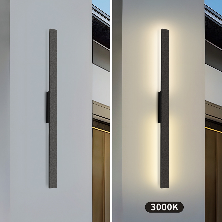 Brilagi - LED Venkovní nástěnné svítidlo LUNA LED/24W/230V 3000K IP65 100 cm černá