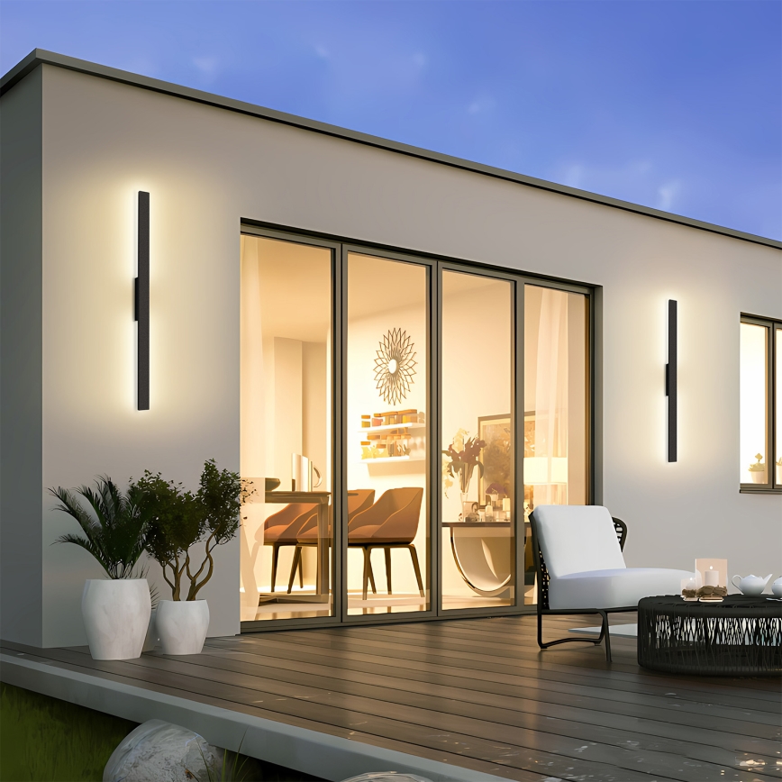 Brilagi - LED Venkovní nástěnné svítidlo LUNA LED/24W/230V 3000K IP65 100 cm černá