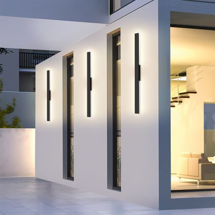 Brilagi - LED Venkovní nástěnné svítidlo LUNA LED/24W/230V 3000K IP65 100 cm černá