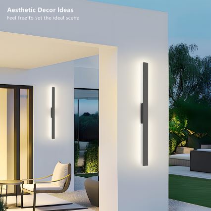 Brilagi - LED Venkovní nástěnné svítidlo LUNA LED/24W/230V 4000K IP65 100 cm antracit