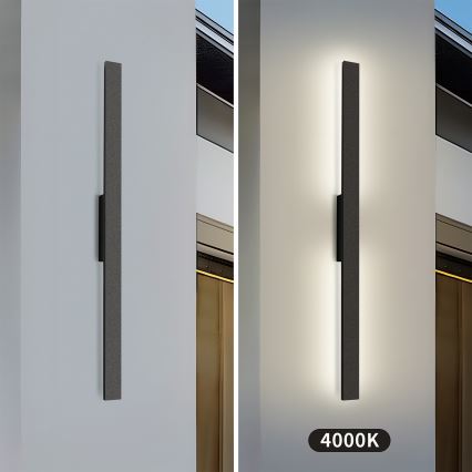 Brilagi - LED Venkovní nástěnné svítidlo LUNA LED/24W/230V 4000K IP65 100 cm černá